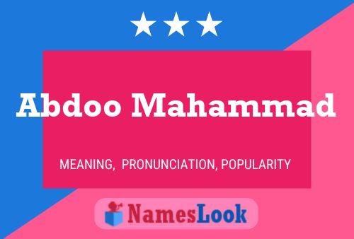 Abdoo Mahammad Name Poster