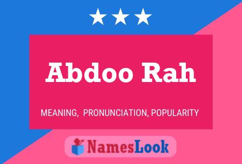 Abdoo Rah Name Poster