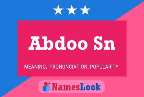 Abdoo Sn Name Poster