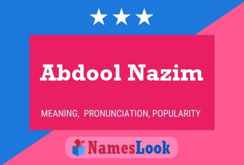 Abdool Nazim Name Poster