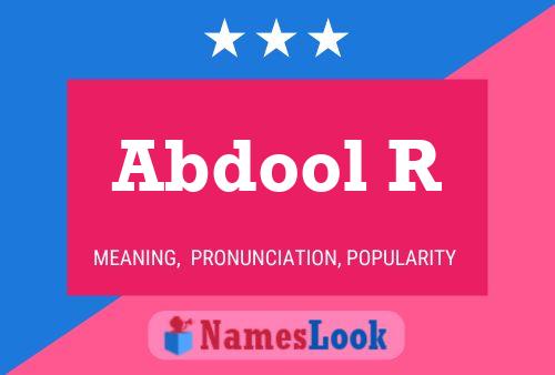 Abdool R Name Poster