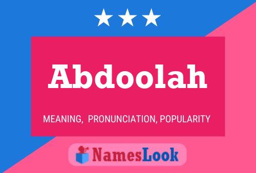 Abdoolah Name Poster