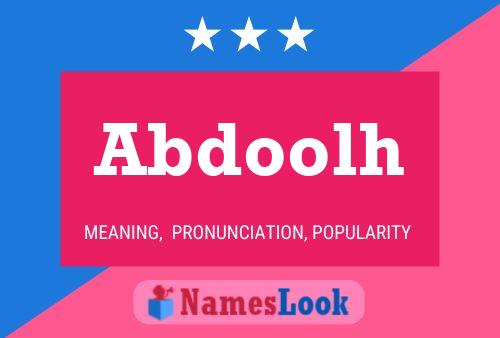 Abdoolh Name Poster