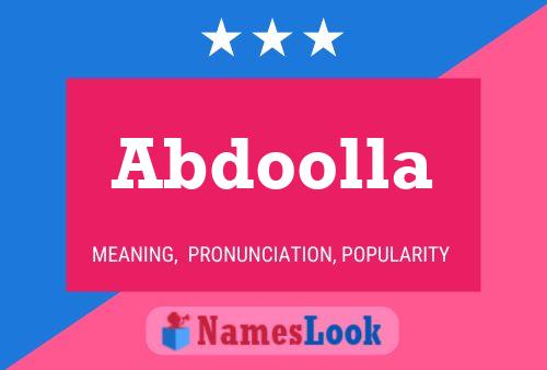 Abdoolla Name Poster