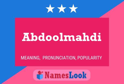 Abdoolmahdi Name Poster