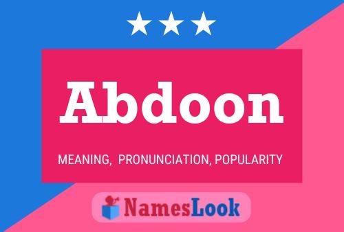 Abdoon Name Poster