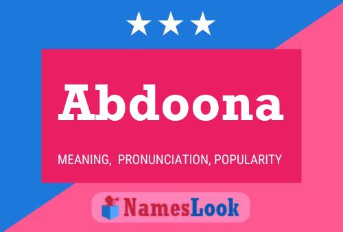 Abdoona Name Poster