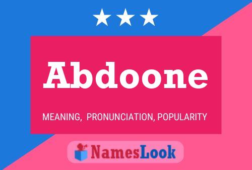 Abdoone Name Poster