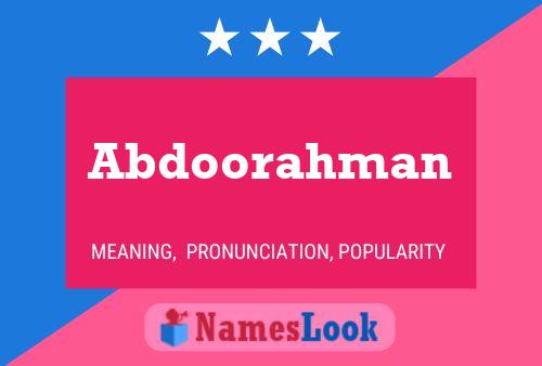 Abdoorahman Name Poster