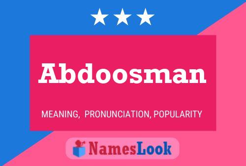 Abdoosman Name Poster