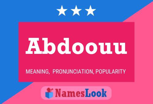 Abdoouu Name Poster