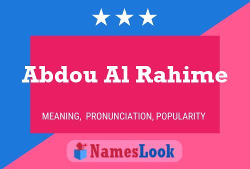 Abdou Al Rahime Name Poster