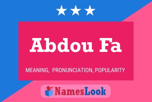 Abdou Fa Name Poster