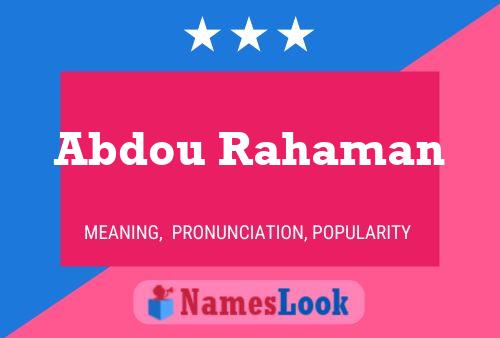 Abdou Rahaman Name Poster