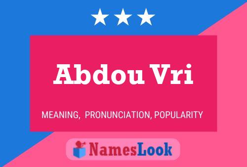 Abdou Vri Name Poster