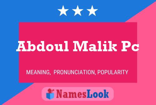 Abdoul Malik Pc Name Poster