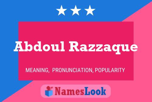 Abdoul Razzaque Name Poster