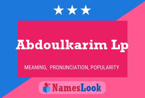 Abdoulkarim Lp Name Poster