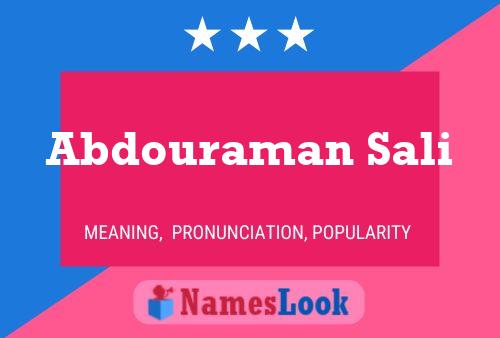 Abdouraman Sali Name Poster