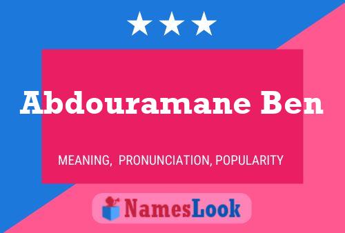 Abdouramane Ben Name Poster