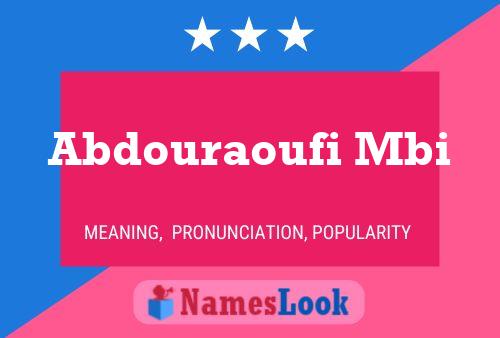 Abdouraoufi Mbi Name Poster