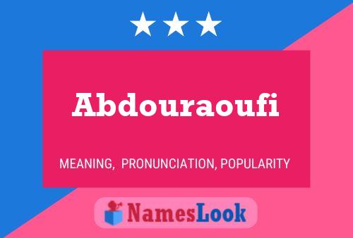 Abdouraoufi Name Poster