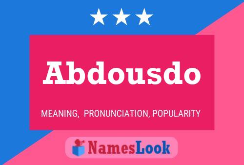 Abdousdo Name Poster