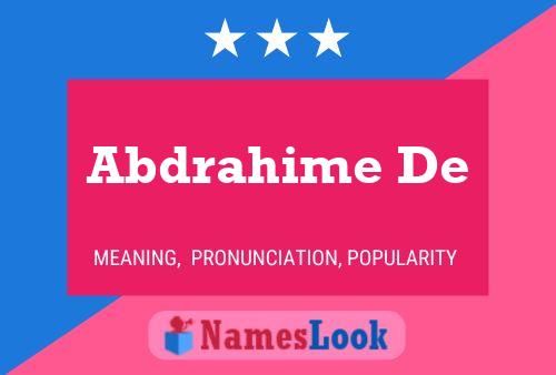 Abdrahime De Name Poster