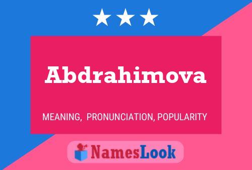 Abdrahimova Name Poster