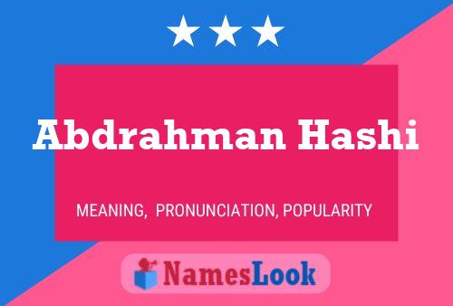 Abdrahman Hashi Name Poster