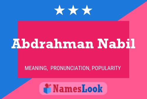 Abdrahman Nabil Name Poster