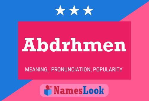 Abdrhmen Name Poster