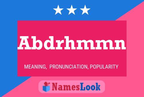 Abdrhmmn Name Poster