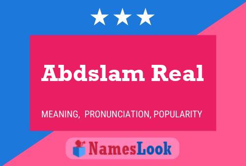 Abdslam Real Name Poster