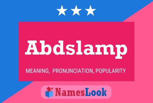 Abdslamp Name Poster