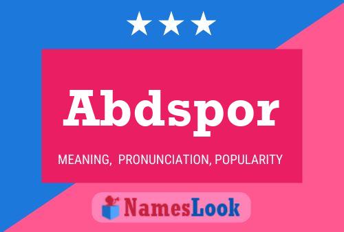 Abdspor Name Poster