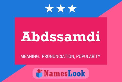 Abdssamdi Name Poster