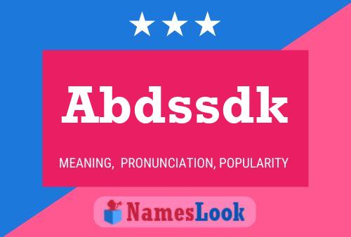 Abdssdk Name Poster