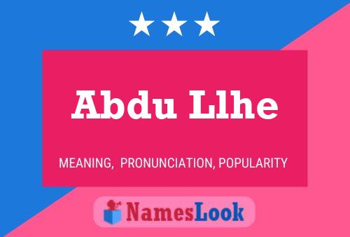 Abdu Llhe Name Poster