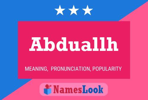 Abduallh Name Poster