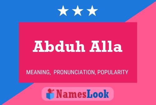 Abduh Alla Name Poster