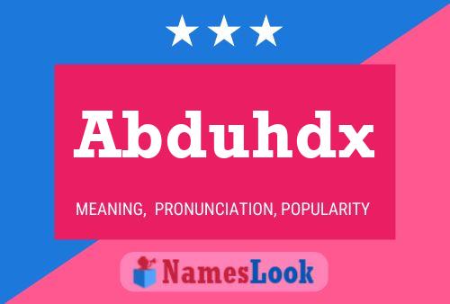 Abduhdx Name Poster