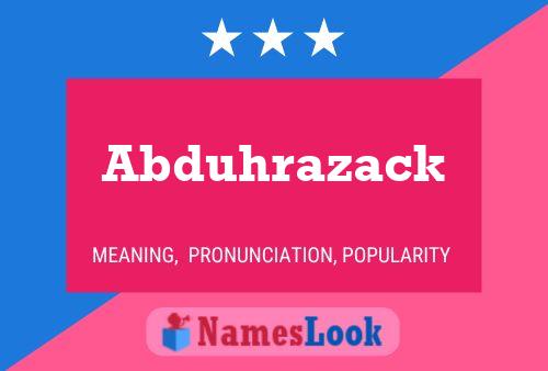 Abduhrazack Name Poster