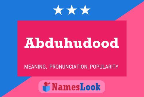 Abduhudood Name Poster