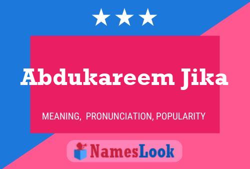 Abdukareem Jika Name Poster