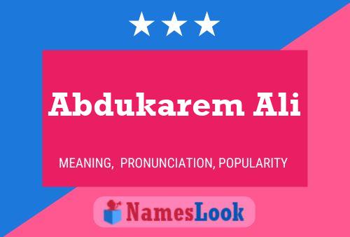 Abdukarem Ali Name Poster