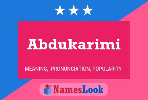 Abdukarimi Name Poster