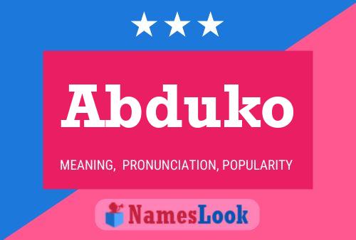 Abduko Name Poster