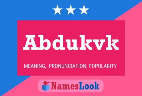 Abdukvk Name Poster