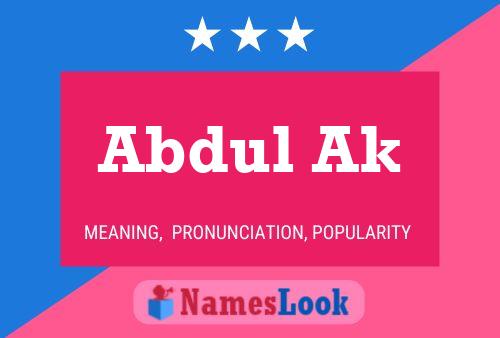 Abdul Ak Name Poster